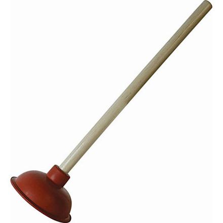 Gootsteenontstopper ø14cm, steel 52cm.