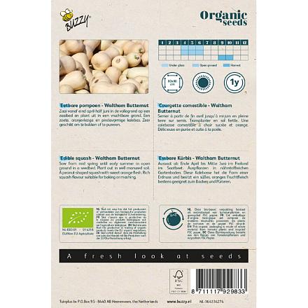 Buzzy® Organic Eetbare Pompoen Waltham Butternut (BIO)