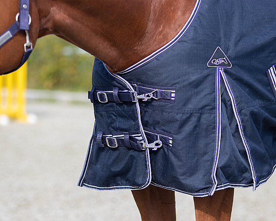 QHP Regendeken Turnout Luxe 100 gr Navy